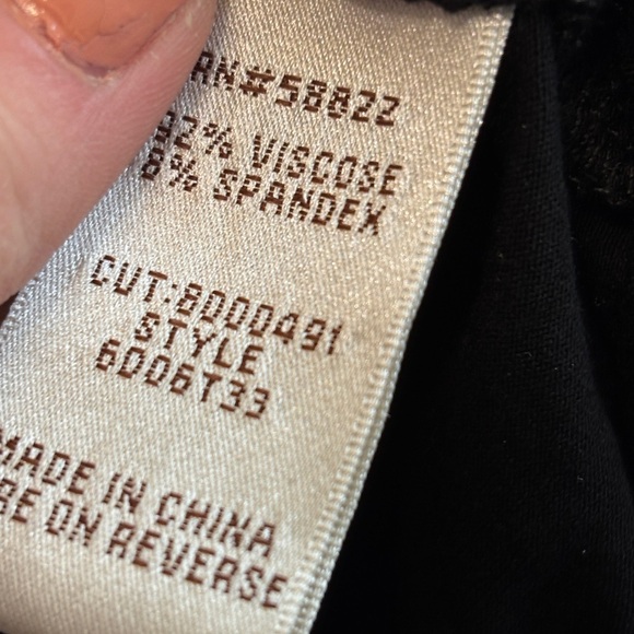 Max Studio Draped Black Tank Top with Elegant Ruching - Picture 4 of 4